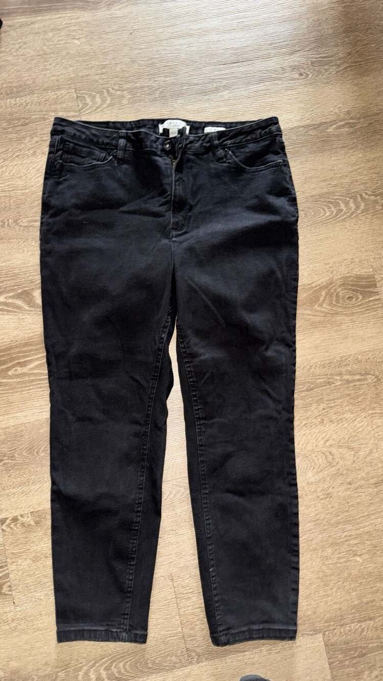 Anne Klein High Rise Skinny Jeans Size 16 Black Denim